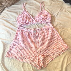 Strawberry Bralette and Short Lounge Set | XL TALL